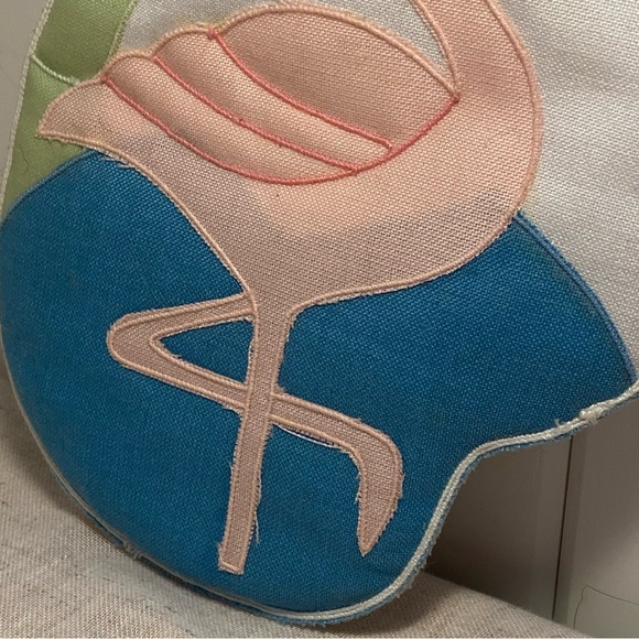 Vintage Flamingo Beach Pot Holder quilted beach theme kitchen decor Florida 90s - Picture 10 of 12